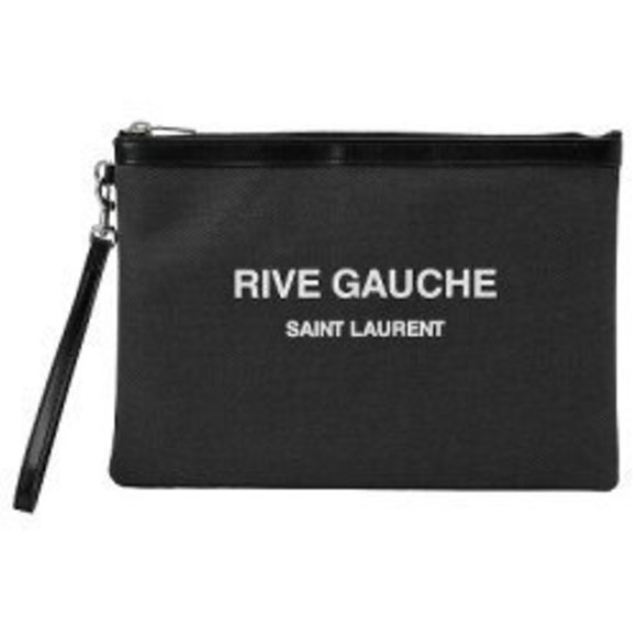 Saint Laurent POCHETTE Gauche document hand clutch case Black YSL pouch Rive bag - Picture 1 of 3
